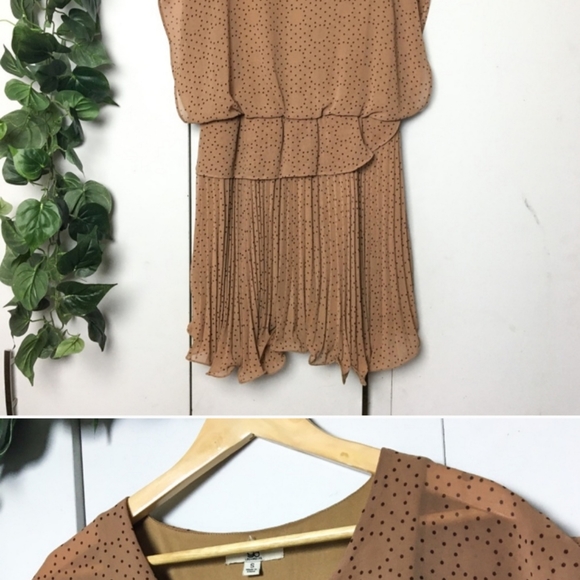 🌿 Light Brown Flowy Tiered Mini Dress - Picture 5 of 5
